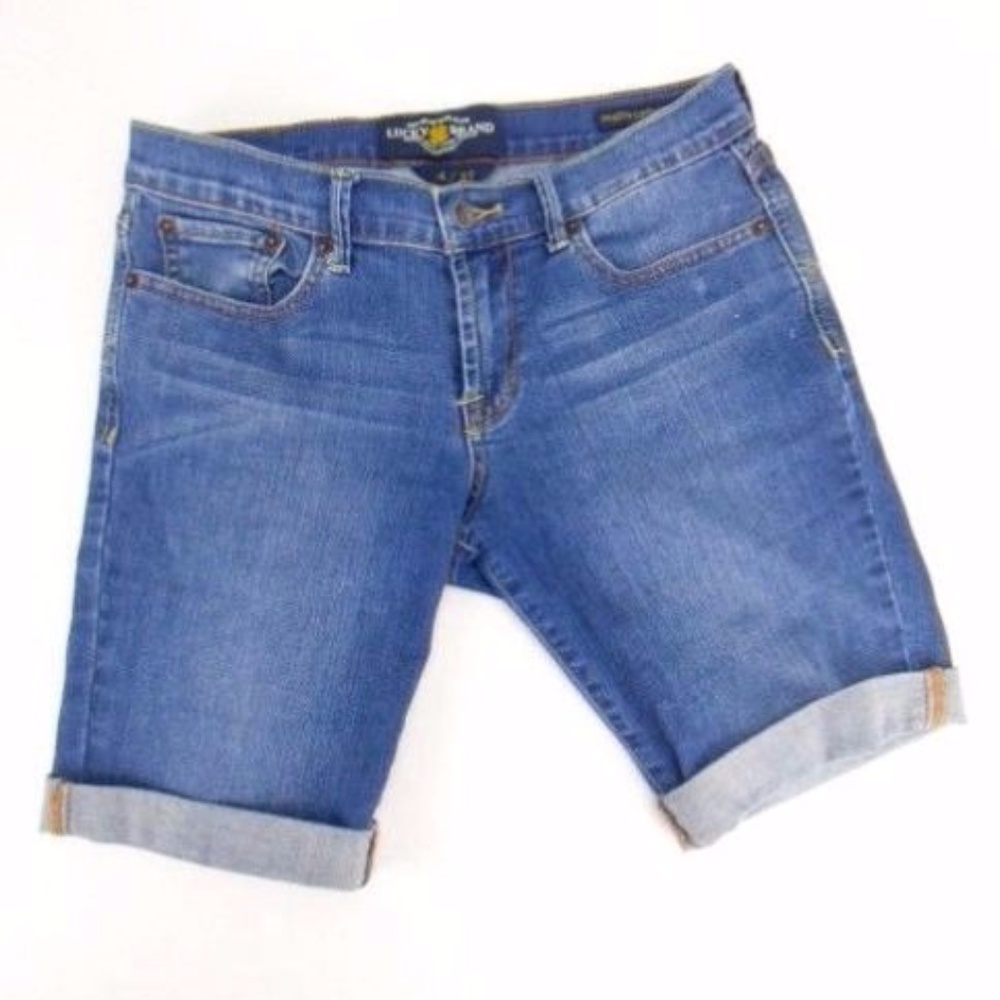 LUCKY BRAND Womens Medium Wash Low Bermuda 4/27